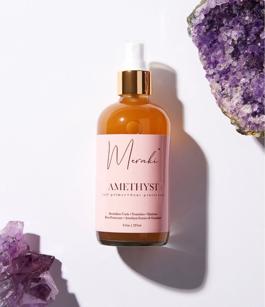 Key Ingredients for Curlies: Marine Botanicals and Bamboo Featured in Meraki Amethyst Curl Primer